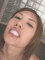 Weird and sticky bukkake cumshot chewing and bubbling